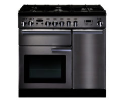 RANGEMASTER  Professional 90 Gas Range Cooker - Stainless Steel & Chrome